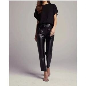 Sundays Women Black Faux Leather Pants Size Large